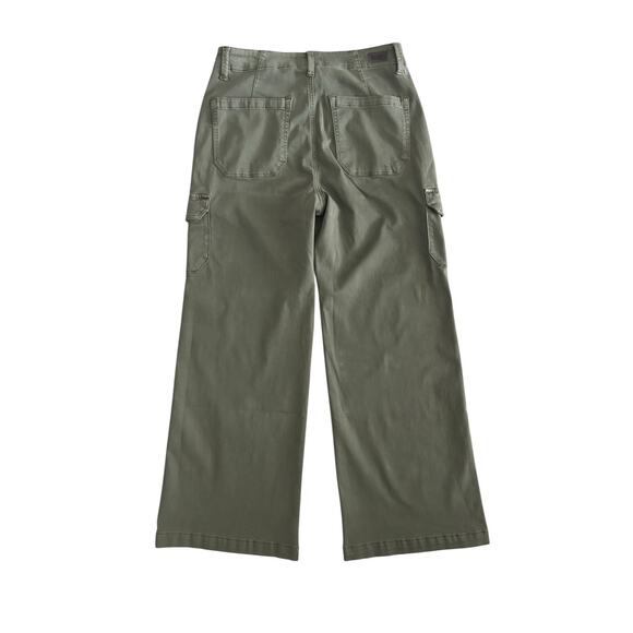 PAIGE CARLY CARGO WITH POCKETS PANTS WIDE LEG NWT SIZE 29 VTG IVY GREEN - Picture 6 of 11
